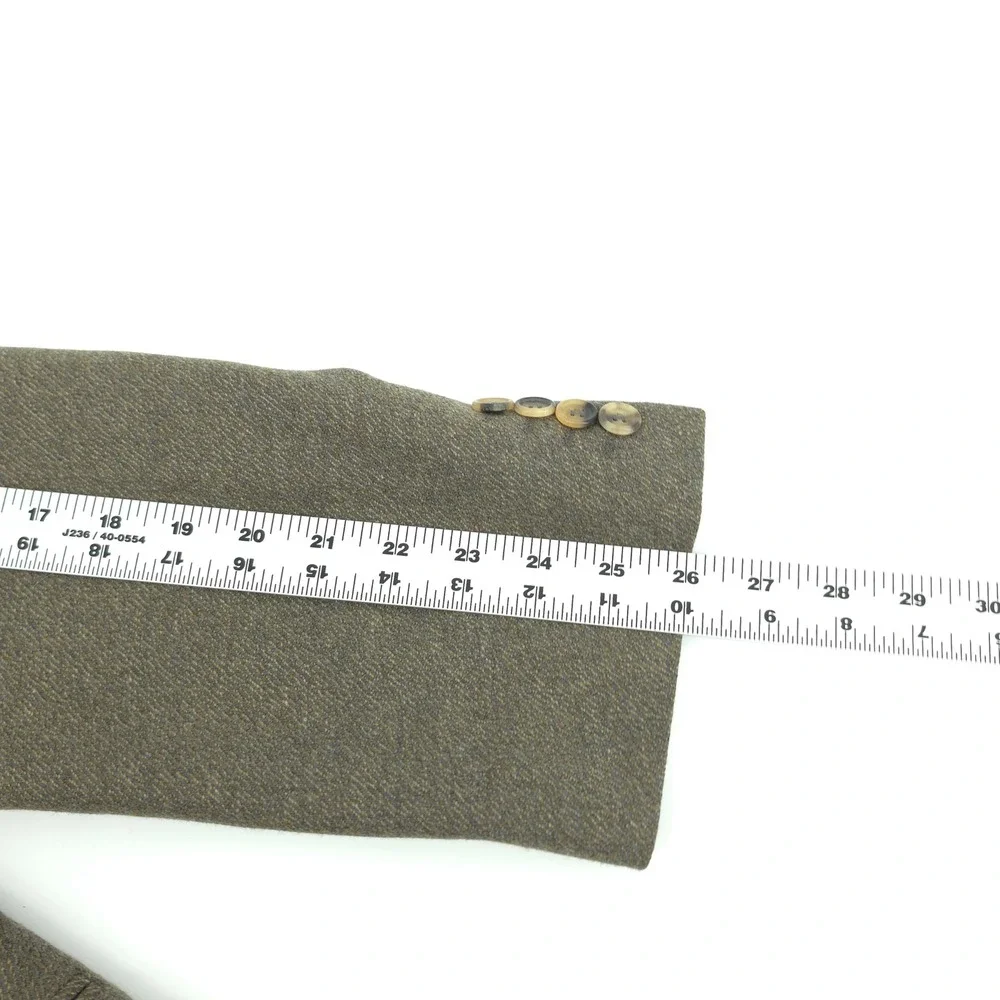 Hugo Boss Mens Blazer Wool Cashmere Olive Brown 46R 2 Button Vintage USA Made